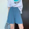 Новые летние женские плиссированные шорты, широкие повседневные короткие брюки, свободные корейские эластичные прямые элегантные шорты с высокой талией Y2k