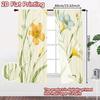 Set Of 2 Minimalist Flat Printing Curtains Without Rod Floral Garden Design New Year Festival Polyester Easy Curtain