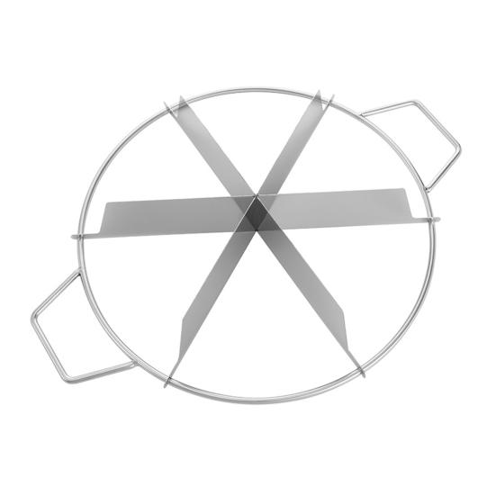 Pancake Cutter Stainless Steel Pie Slicer Rust Proof Cake Divider with Side Handle 6 Grids Pie Cutter Press for Baking