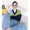 Contrast V-neck Vest Knitted Vest Women Spring and Autumn Wearing Japanese Stacked Sleeveless Camisole Sweater Vest Female Top