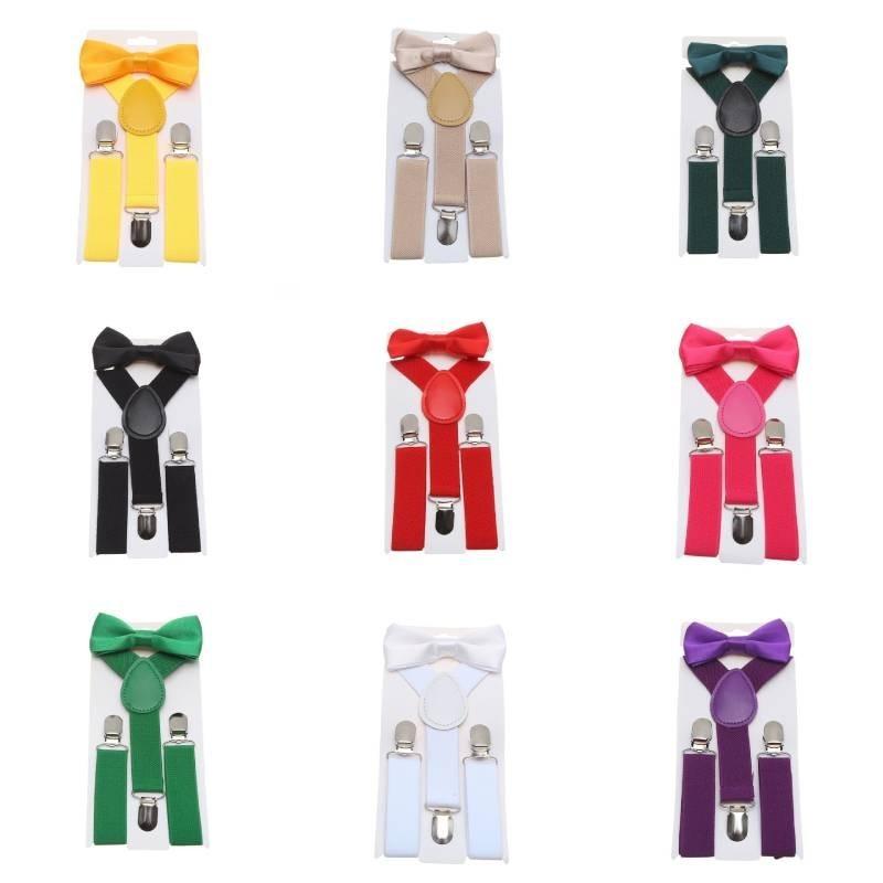 Стильный детский эластичный набор подтяжек и галстука-бабочки для мальчиков и девочек в нескольких цветах