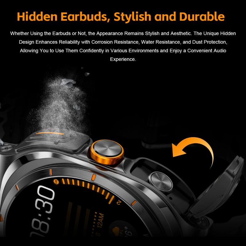 2025 New TWS Smart Watch 2 In 1 With Earphone BT Call Men Watches GPS Track Monitor Play Sport Music SmartWatch For Android IOS