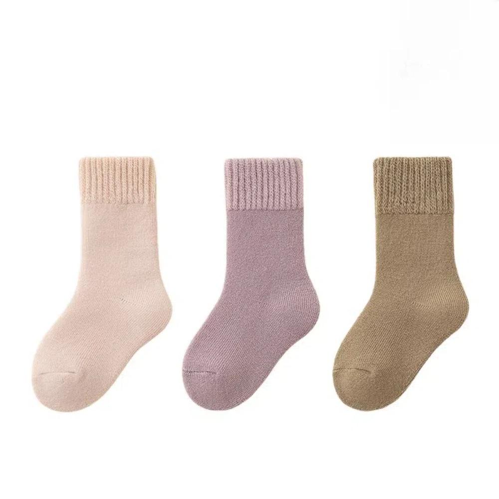 3 Pairs Super Thicker Winter Socks Children's Anklets Socks New Thermal Terry Socks  for Toddlers