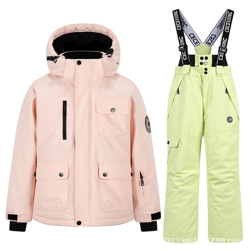 Kids Ski Suit Set Waterproof Windproof Thermal Insulated Snowsuit Boys Girls Ages 5-16 Years