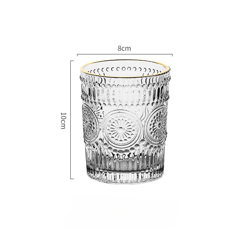 Бокал для вина Nordic Personality Trend Cups Vintage Drinkware Retro Relief Glass Water Cup Creative Milk Breakfast Tea Coffee Cup
