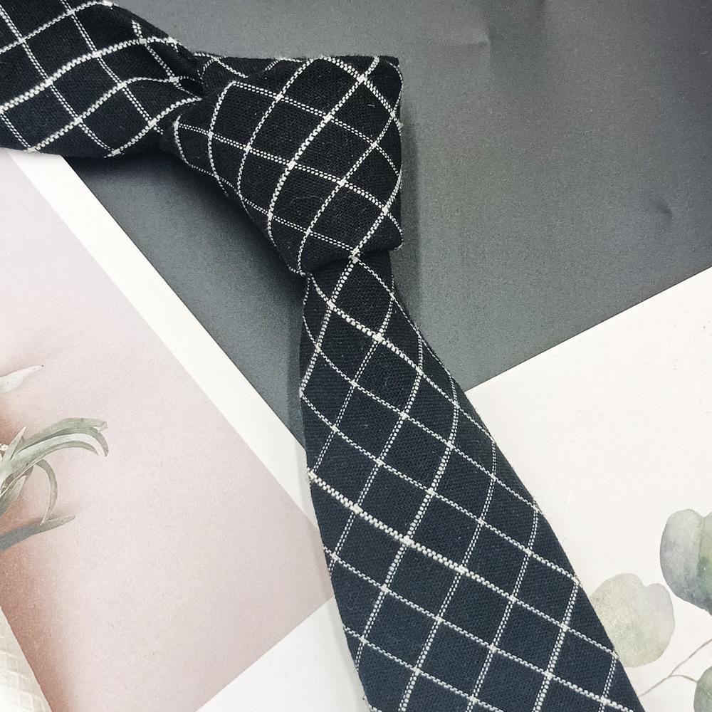 6cm Retro Black & Gray Narrow Men’s Fashion Tie - Korean Style