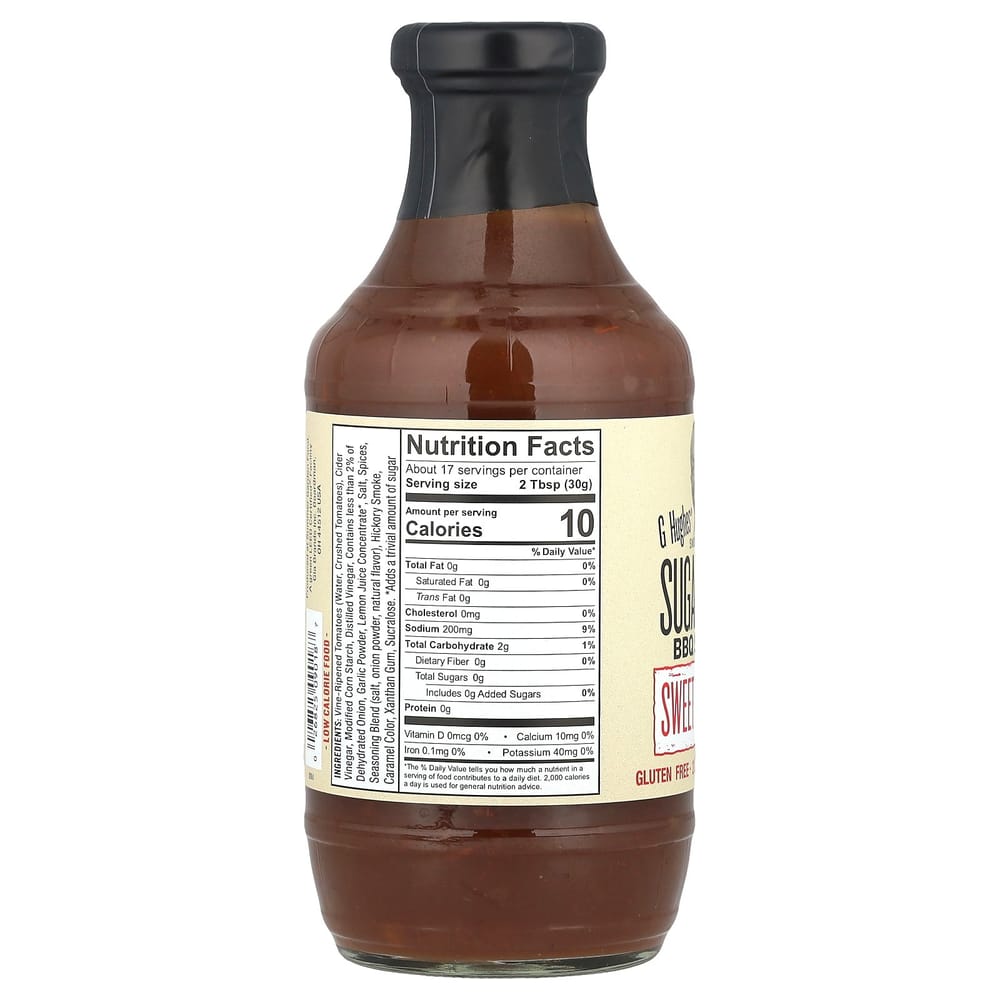 IHerb BBQ-соус без сахара, Сладкий и острый, 510 г (1 фунт 2 унции)