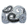 Silver Ring 'Arabesques' Black White (rhodium) - 12 Mm
