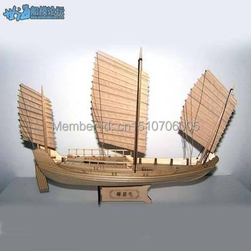 Scale 1:148 Ship Model Building Kit Ancient Chinese Sailboat Green Eyebrows Of Zheng He'S Armada Ship