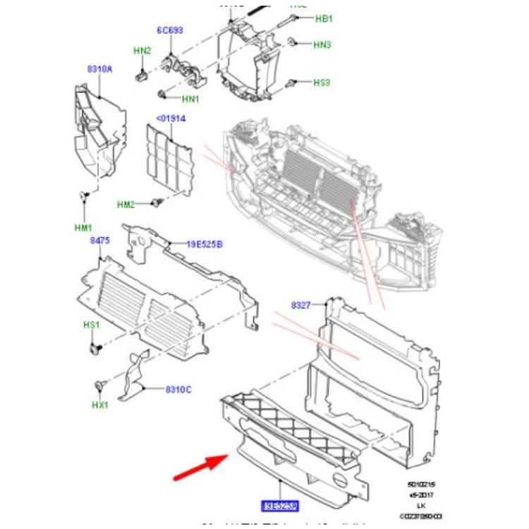 LR098001: Совместимый дефлектор обдува для Land Rover Range Rover Sport