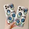 Черный тюльпан цветок Ins волнистая нескользящая задняя крышка для Iphone 13 12 Promax 14 Pro Max 11 противоударный чехол для телефона Conque