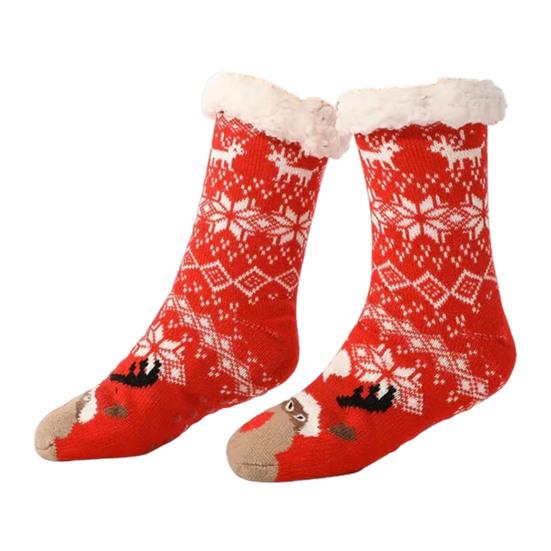 Christmas Floor Socks Thick Warm Non Slip Slipper Socks Cute Animal Fuzzy Socks with Gripper Fluffy Cuffs Gift for Christmas