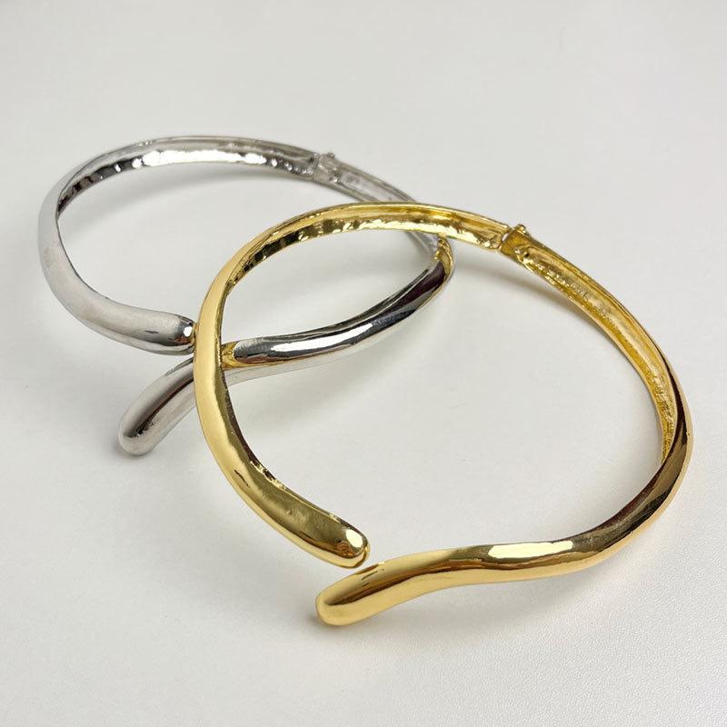 Tooxika Минималистичная нишевая металлическая глянцевая капля воды с открытым воротником модная личностная колье