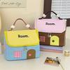 Large Capacity House Shape Makeup Bag Cute Cosmetic Case Portable Toiletry Organizer  for Women