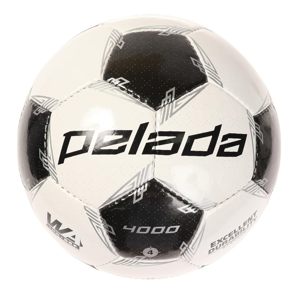 Мяч футбольный Molten Peleda 4000 F4L4000 Размер для футбола Сертифицирован для начальной школы Белый x Металлический черный Мяч, 4, Ученики,