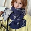 Lightweight Imitation Wool Scarf Korean Style Winter Shawl Trendy Bow Scarf  Gift