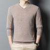 Осенне-зимний мужской шерстяной свитер, модный пуловер с V-образным вырезом, шерстяной свитер для мужчин