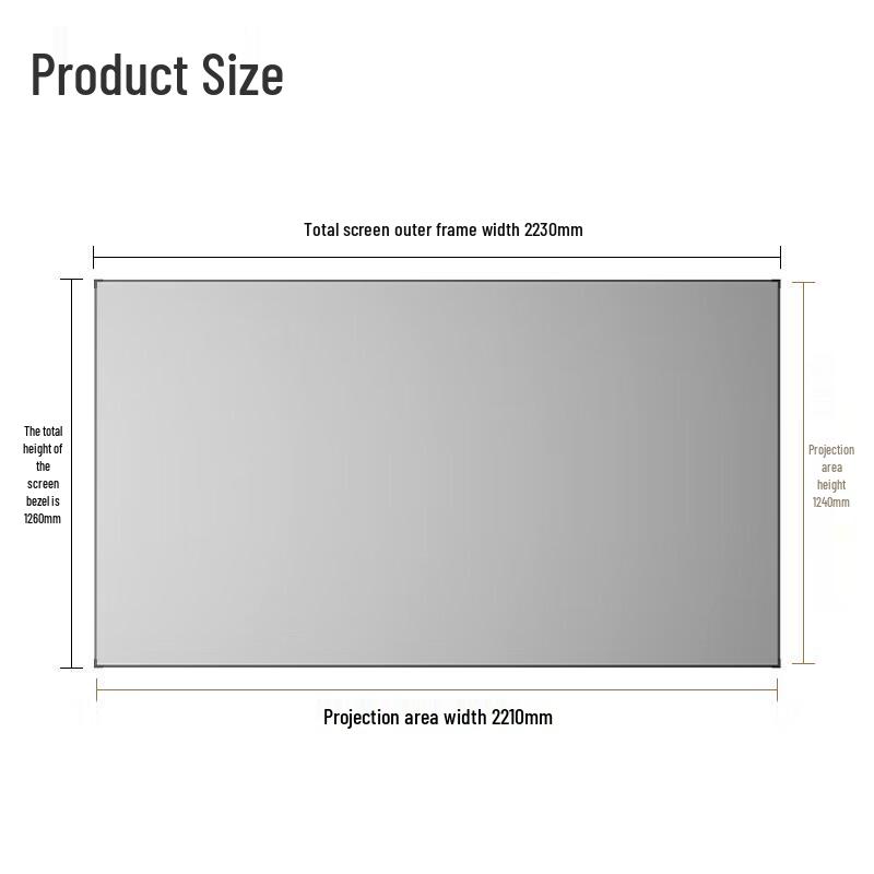 Deli 100-inch 16:9 Metal Anti-Light Fixed Frame Projector Screen