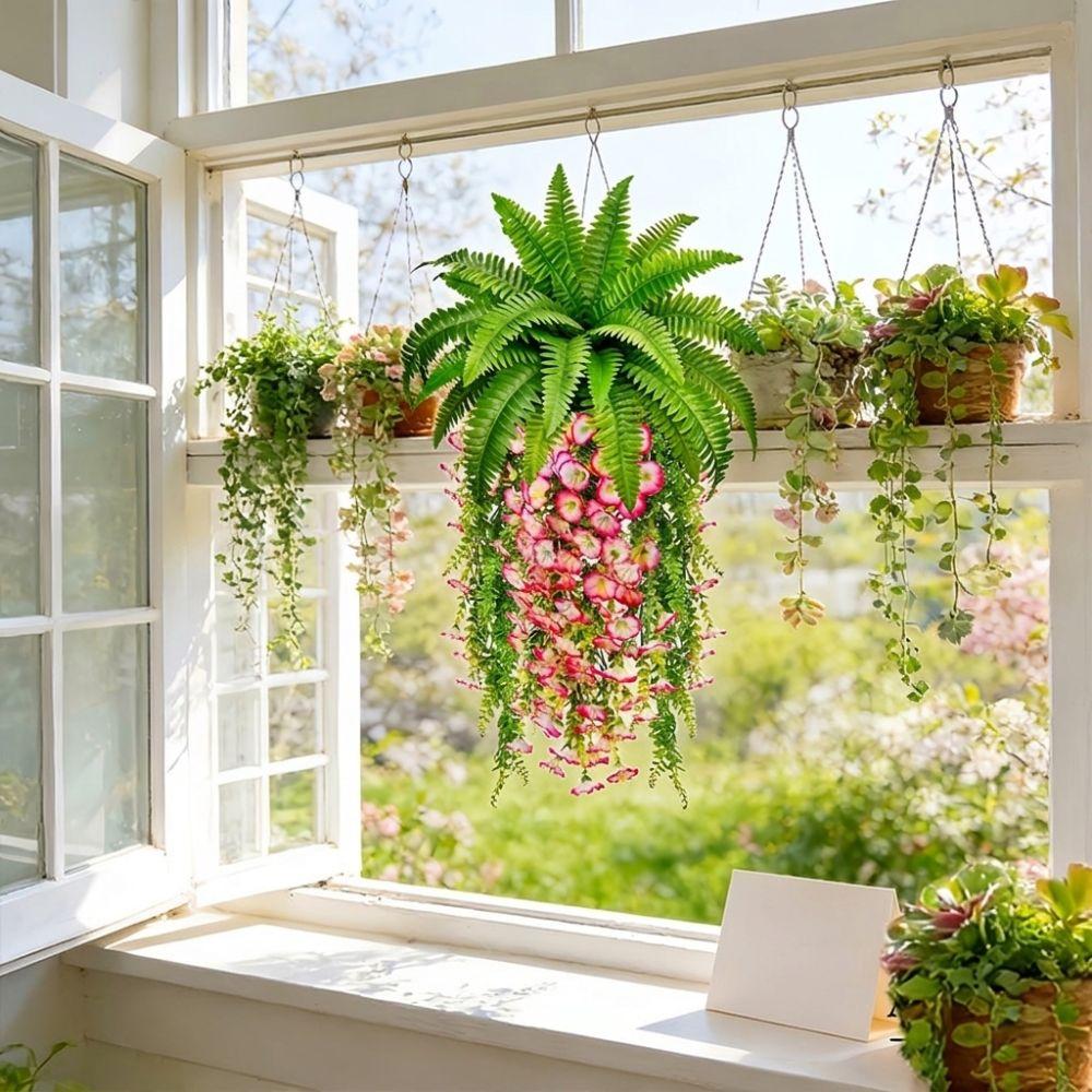UV Resistant Morning Glory Boston Fern Hanging Vine Persian Leafs Flower Kit Home Decor