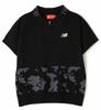 [New Balance] Golf Short-Sleeve Knit Polo Shirt (Cow Pod Print, Stretch) / Women's / 012-4275501 010_Black 0 [S]