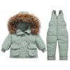 1-3 Years Old Baby Winter Down Jacket Thickened Suit Boys and Girls New Two-piece Suit Detachable Crotch Overalls