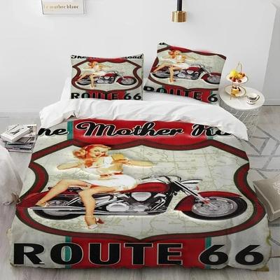 Историческое шоссе 66, Мать-дорога, mãe estrada Комплект постельного белья с наволочкой и пододеяльником Мягкий размер Queen King Постельное белье для дома