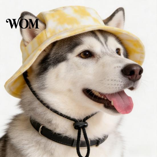 Soft Pet Hat Dog Sun with Ear Holes, Wide Brim Protection Hat, Adjustable Durable Drawstring for Small And Medium Dogs Outdoor Walking Hiking