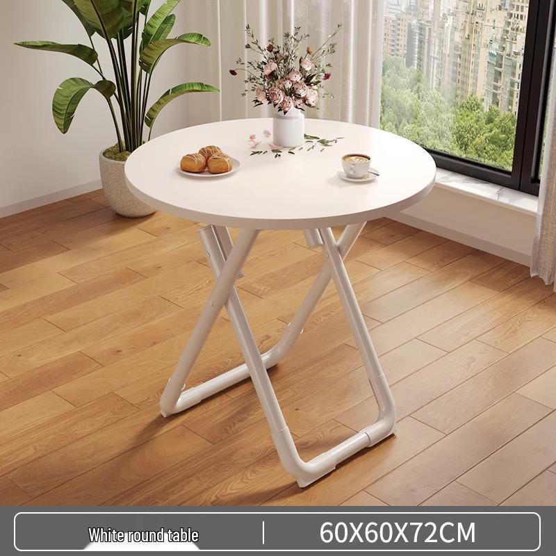 Портативный круглый складной стол для дома, столовой, улицы или арендных комнат - Компактный и универсальный.