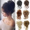 Грязный шиньон в форме пончика, булочка для волос, резинка для волос, эластичная веревка для волос, резинка, синтетическая вьющаяся шиньон, черный, коричневый, накладные волосы