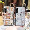 Anti-dust Soft Case Phone Case For Sony Xperia5 IV Kickstand Phone Holder Cartoon Fashion Design Waterproof Wrist Strap