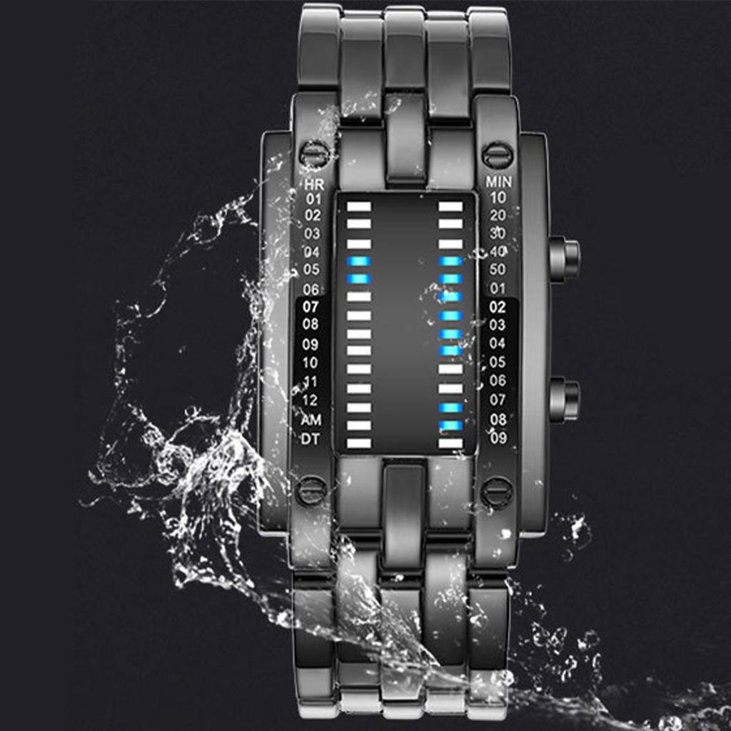 Binary Matrix Blue LED Digital Watch Men Women Cclassic Fashionable Future Technology Binary Watch
