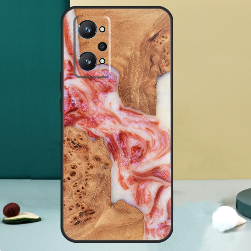 Кейс из смолы и дерева для Realme 13 12 10 11 14 Pro Plus GT 6 5 6T GT7 Pro C55 C53 C51 C21Y C25S C75 C67 C61