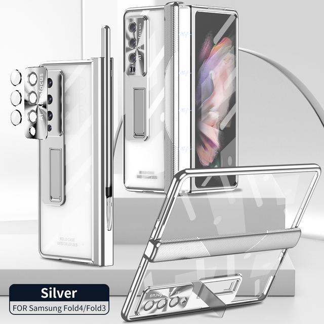 Магнитный кронштейн для Samsung Galaxy Z Fold 3 Fold 4 Покрытие корпуса Жесткий слот для ручки Шарнир Защитная пленка Крышка