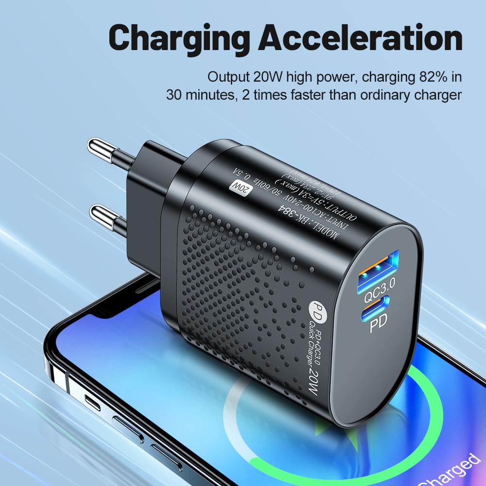 PD 20W USB C зарядное устройство Quick Charge 3.0 QC 3.0 Type C зарядное устройство телефонный адаптер для Xiaomi iPhone Samsung быстрая зарядка EU US UK вилка