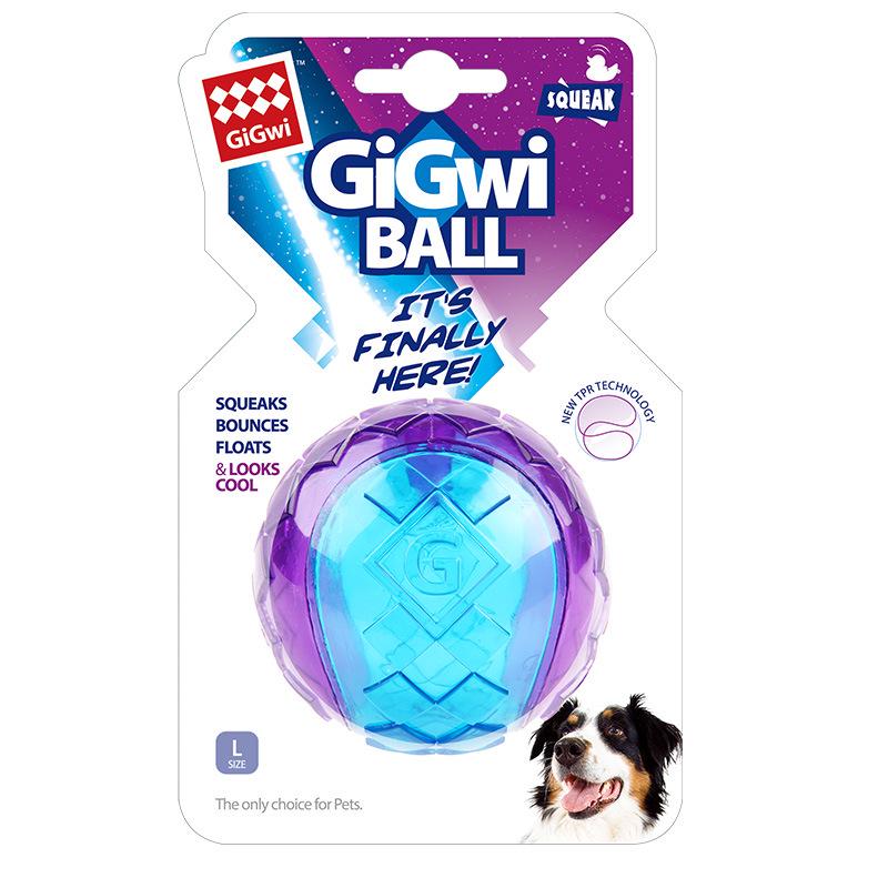 GiGwi GBall Оливковый Звуковой Мяч для Собак - Прочный Резиновый Мяч для Щенков, Маленьких, Средних и Больших Собак