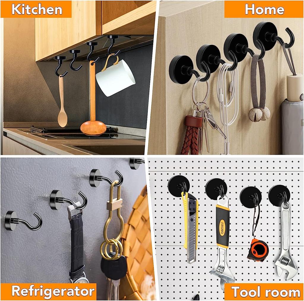 10/20/30 шт. прочный магнитный крючок 70 фунтов макс. сверхпрочный магнит 3 покрытия неодимовые крючки для кухни гаража гриля чашки вешалки для ключей