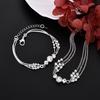 Silver Plated Necklace Set S925 Silver Bracelet Set Silver Plated Jewelry Multiple Beads Necklace Bracelet Fashion Two Piece Set