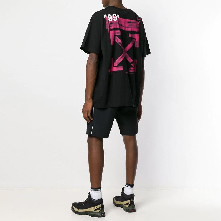 Off-White Футболка оверсайз Stencil Arrow Черные мужские топы OMAA038R191850151028