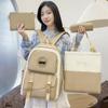 Four-Pieces Backpack Set Student Schoolbag Color Block Women's Large Capacity Backpack Campus Backpack