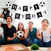Soccer Happy Birthday Banner Black White, Personalized Letters Name Banner Sign, Birthday Garland Wall Door Banners Flag for Boys Girls Party