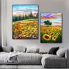 Modern Sunflower Decorative Painting Sunset Scenery Flower Poster Landscape Wall Art Picture Canvas Print Living Room Home Decor No Frame
