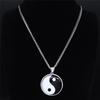 2021 Yin Yang Gossip ожерелье из нержавеющей стали для женщин/мужчин серебряного цвета, эффектные ожерелья, ювелирные изделия