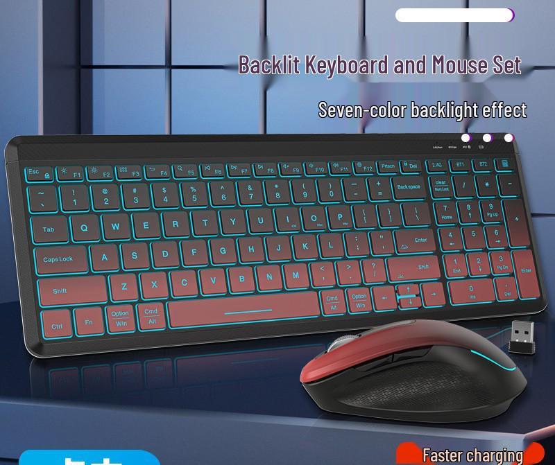 Беспроводной Bluetooth RGB-клавиатура и бесшумный набор мыши JOMAA для офиса
