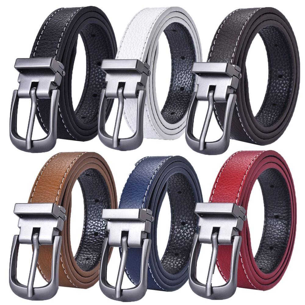 Ретро Повседневный Детский Кожаный Ремень с Пряжкой Пояс Брюки Платья Ремни Тонкий Ремень На Талию