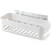 Plastic Wall Mounted Adhesive Shower Basket Storage Shelf Organizer for Home Bathroom (White)