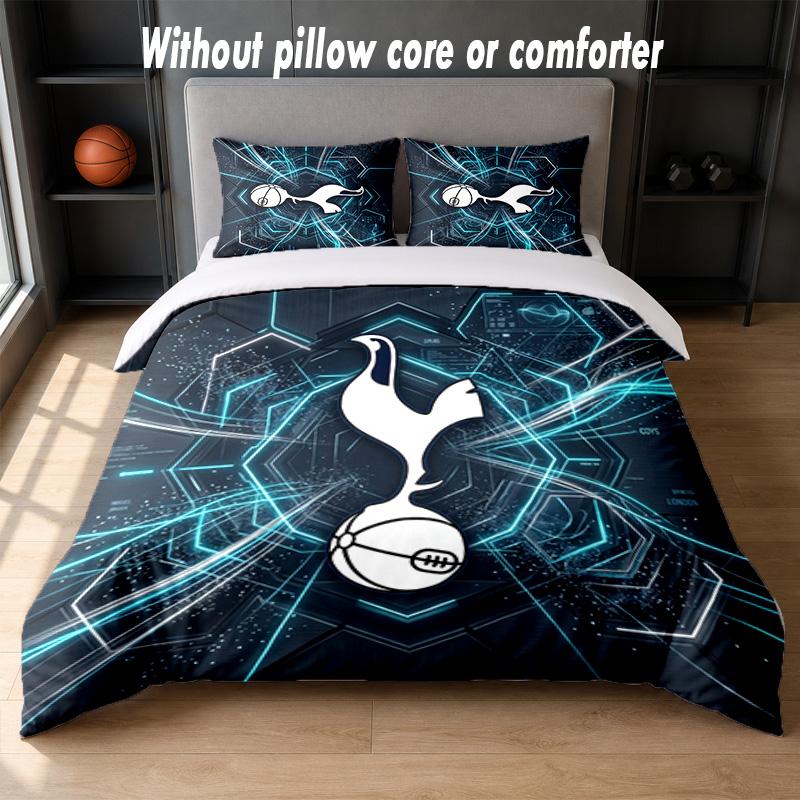 Tottenham Hotspur Design Bed Bedding Set 1 Duvet Cover + 2 Pillowcases Soft Breathable Household Bed Linens