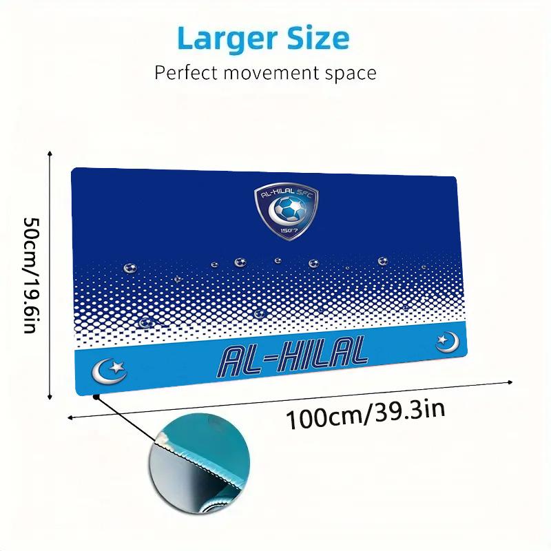 Al-Hilal SFC Color Mouse Pad Large Gaming Table Cushion Non-slip Laptop Tablet Big Mousepad XXL Mat Mini PC Playmat With Lock edge
