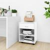 VidaXL Cabinet On Wheels High Gloss White 46x36x59 Cm Particleboard