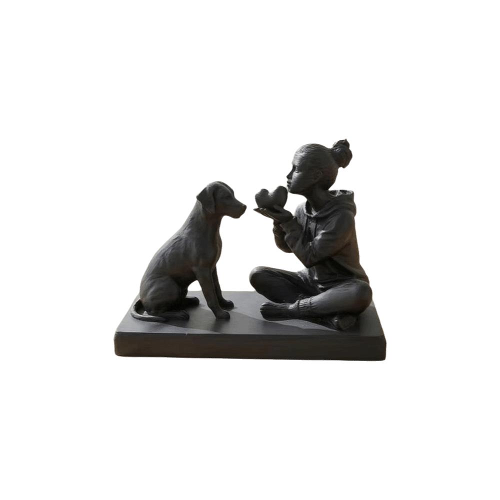 3D Printed Cat Dog Figurine Creative Canine Statues Crafts Desktop Ornaments Christmas Gift