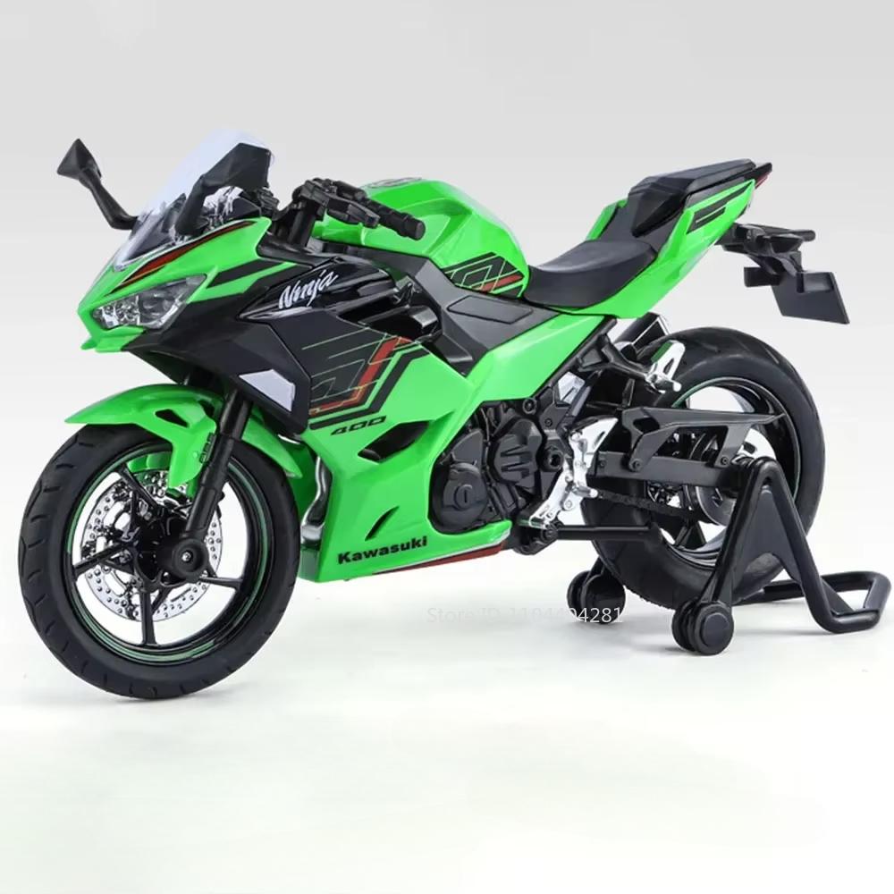 1:12 Kawasaki 400 H2r S1000rr Model Motorcycle Toys Alloy Diecast Car Front Wheel Steering With Light Motorbike Toy For Kid Gift